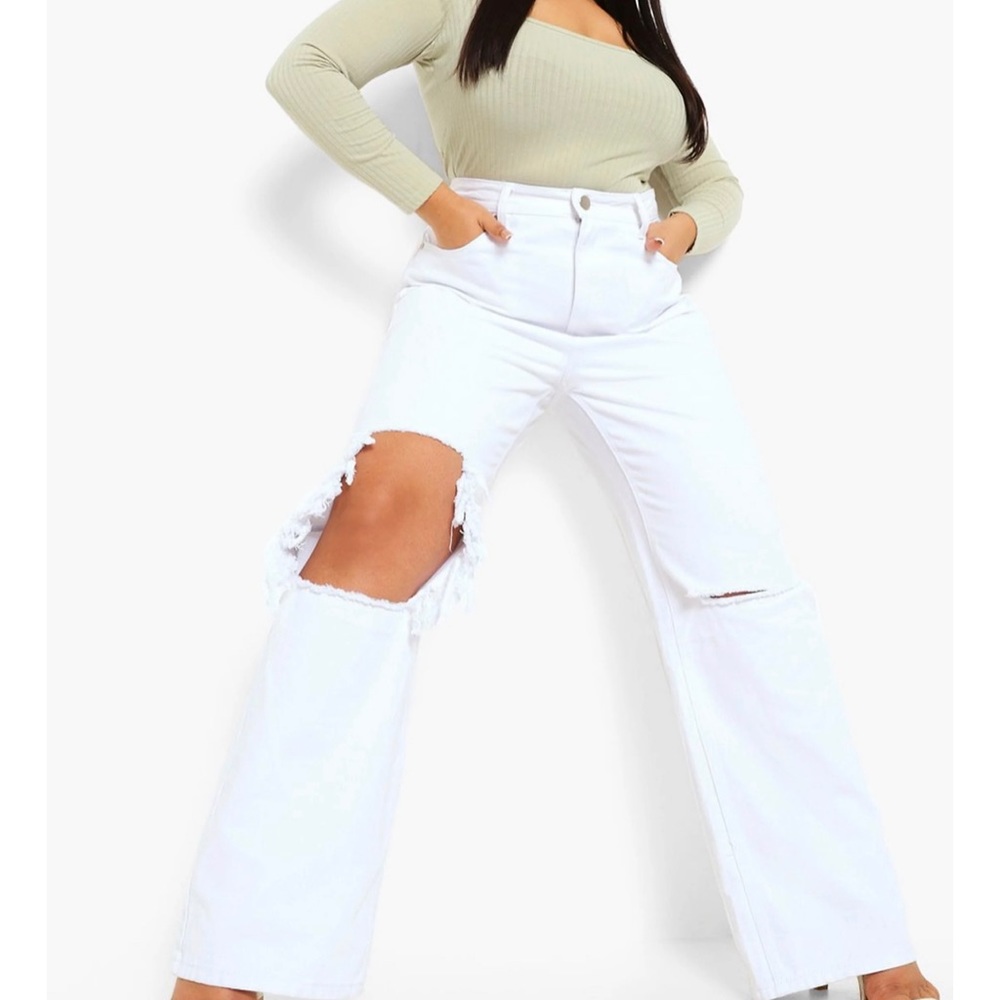 Boohoo Pants Wide Leg Cut Out